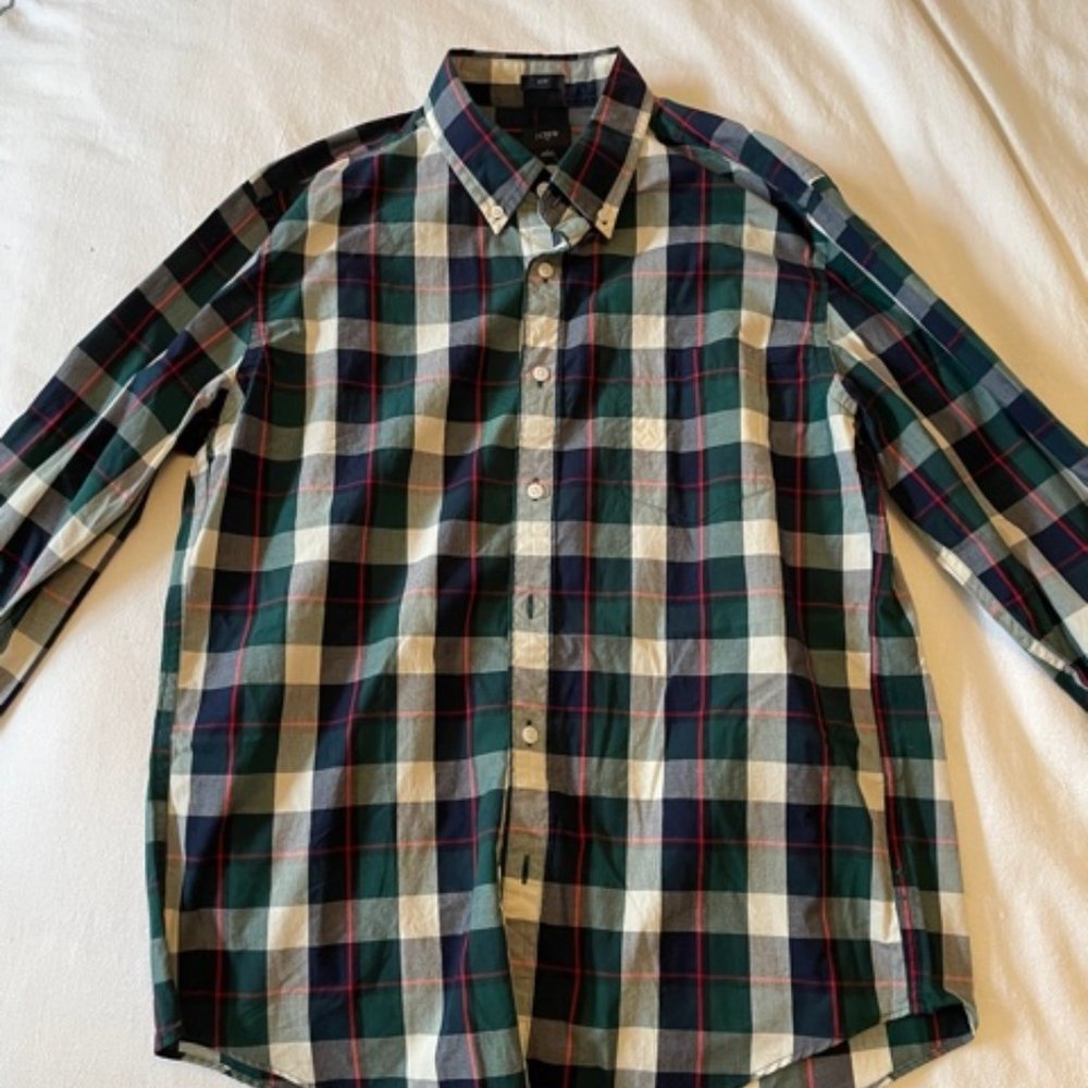 J Crew Plaid Button Down NWT